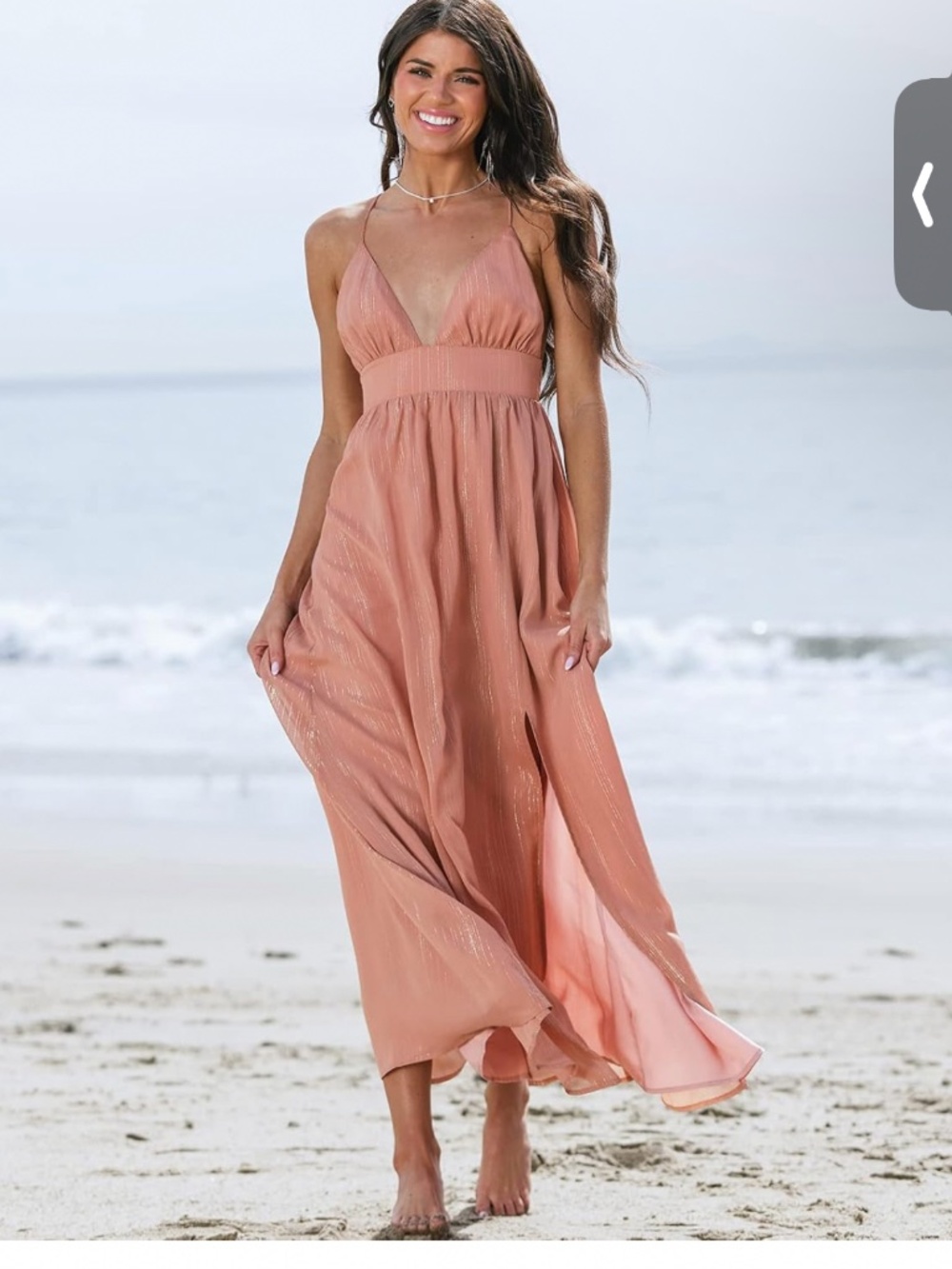 New Cupshe V-Neck Backless Maxi Dress-L - Picture 4 of 6